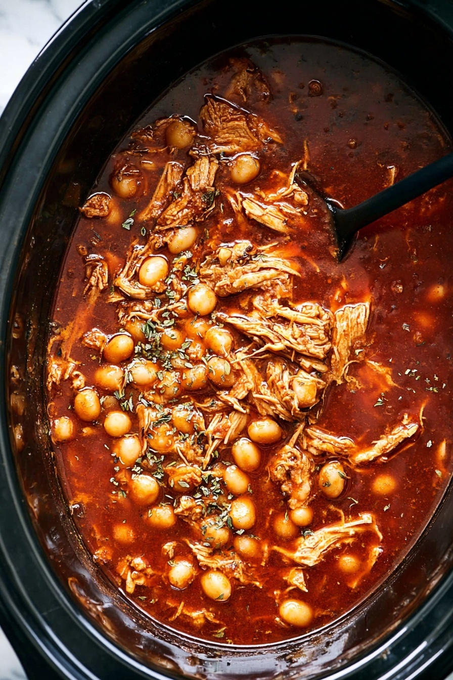 A white bowl filled with rich red broth, containing light brown shredded chicken and pale corn kernels scattered throughout. On one side of the bowl, there is a pile of thin, light green cabbage strips mixed with thinly sliced round radish pieces with white centers and pink edges. A wedge of bright green lime rests on the side of the bowl, and some small green cilantro leaves are sprinkled over the soup. A black spoon sits inside the bowl on the right side. The bowl is set on a white marbled surface, with lime wedges and small sprigs of cilantro around it, accompanied by a white plate with more thin radish slices and a yellow cloth nearby. Photo taken with an iphone --ar 2:3 --v 7