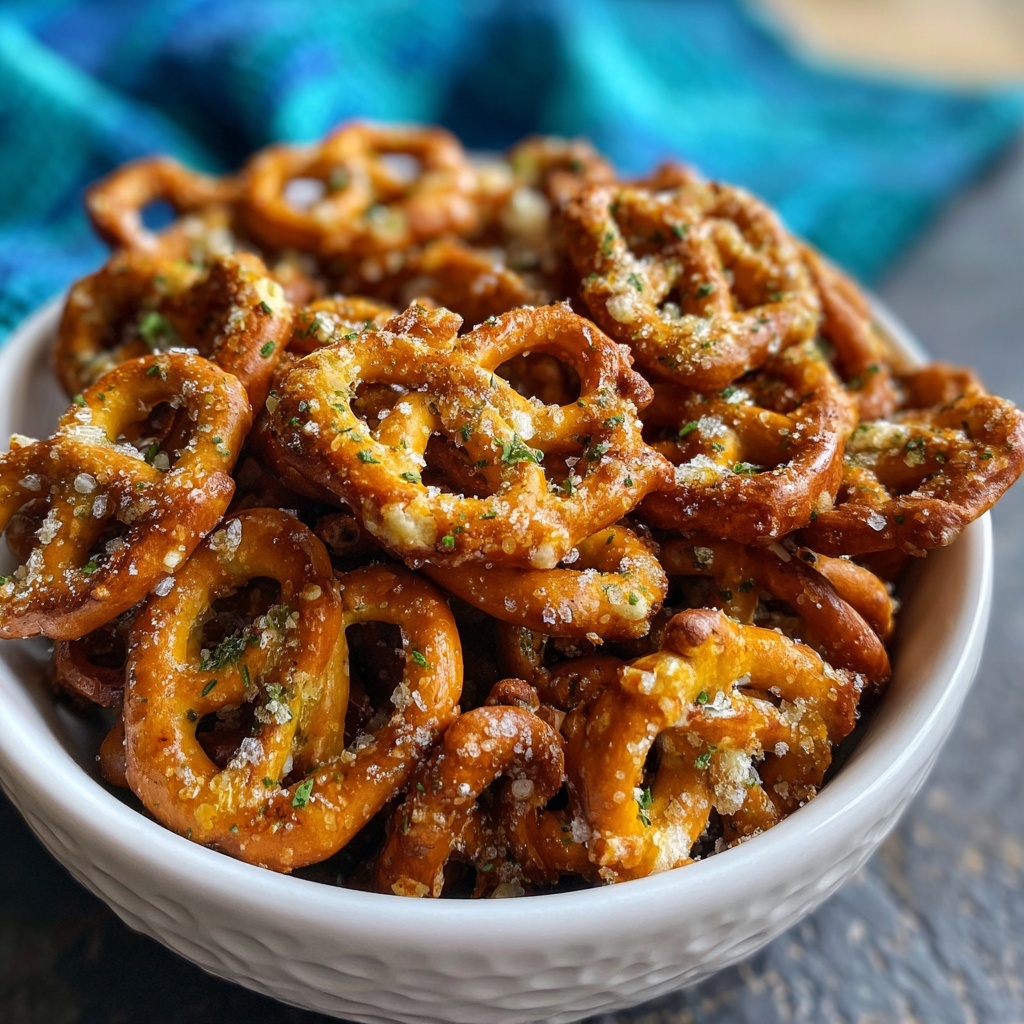 A round white bowl filled with many twisted, spiral-shaped, golden-brown fried snacks, sprinkled with small white granules and tiny green herbs, with a few of the snacks scattered on a white marbled surface beside it. Photo taken with an iphone --ar 2:3 --v 7