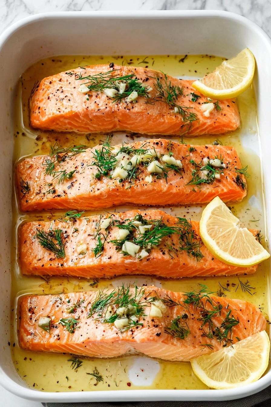 A white plate with a gray speckled rim holds a cooked salmon fillet on the right side, its light orange flesh soft and flaky, topped with small pieces of minced garlic and sprinkled with chopped green herbs and black pepper. To the back and right of the salmon, a bunch of bright green asparagus spears lay side by side with visible texture and some minced garlic scattered over them. A wedge of yellow lemon sits at the top right corner of the plate. A silver fork rests on the bottom left, with a piece of salmon pierced and slightly pulled away from the fillet. The background is a white marbled texture. Photo taken with an iphone --ar 2:3 --v 7