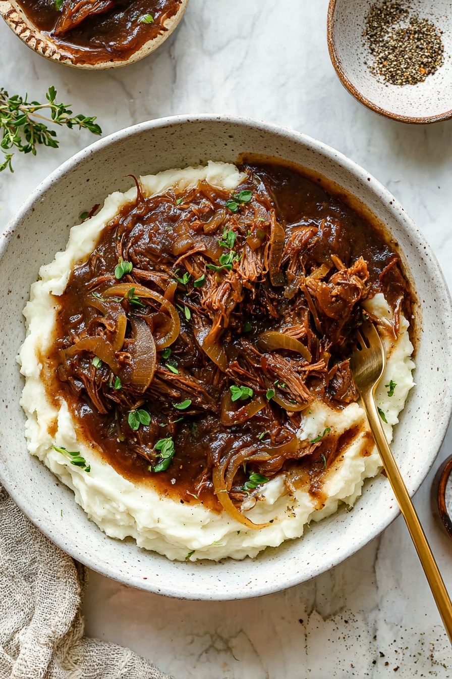 French Onion Chuck Roast - Serving Suggestion