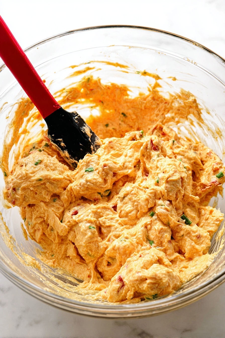 A woman's hand holds a round, light golden cracker topped with three layers: the first layer is creamy white cheese spread with a soft, smooth texture; the second layer is bright orange sauce drizzled unevenly; the third layer has small pieces of green onions scattered on top. In the blurry background, there is a white dish filled with more of the same topped crackers on a white marbled surface. The colors are warm and inviting with a focus on the cracker in the foreground. photo taken with an iphone --ar 2:3 --v 7